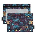 thumbnail image 2 of 2 Pack Pencil Pouch for 3 Ring Binder Smooth Zipper Folders with Pockets Clear Window Pencil Case Neon Game Controllers, 2 of 6