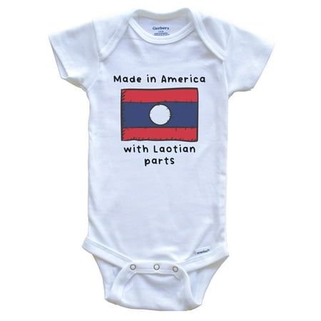 

Made In America With Laotian Parts Laos Flag Baby Bodysuit