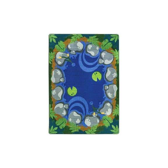 Tranquil Pond 7'8" x 10'9" Area Rug In Color Multi-Color:Multi,Material:Nylon