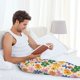 thumbnail image 5 of Fotbe Groovy Daisy Flowers Pantalones de Pijama para Hombre, Pantalones de Dormir, Pantalones de Casa con Cintura Ajustable y Bolsillos-Large, 5 of 6