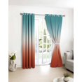 thumbnail image 3 of Red Teal Ombre Blackout Curtains for Bedroom/Living Room, Thermal Insulated Kitchen Curtains, Contemporary Abstract Gradient Grommet Darkening Window Treatment Drapes 42"x84"x2, 3 of 8