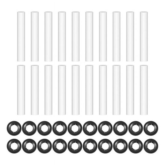 20 Sets Garage Door Hinge Quiet Roller Sleeves,11mm ID 80mm Length Roller Shaft Nuts Bearing Gaskets for Cars RV Garage