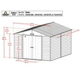 thumbnail image 4 of Arrow Select 10 x 12 x 8 ft Flute Grey Steel Storage Shed, 4 of 18