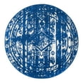 thumbnail image 3 of Unique Loom Lennon Collection Area Rug - Zal (3' 1" Round Navy Blue/Ivory), 3 of 7