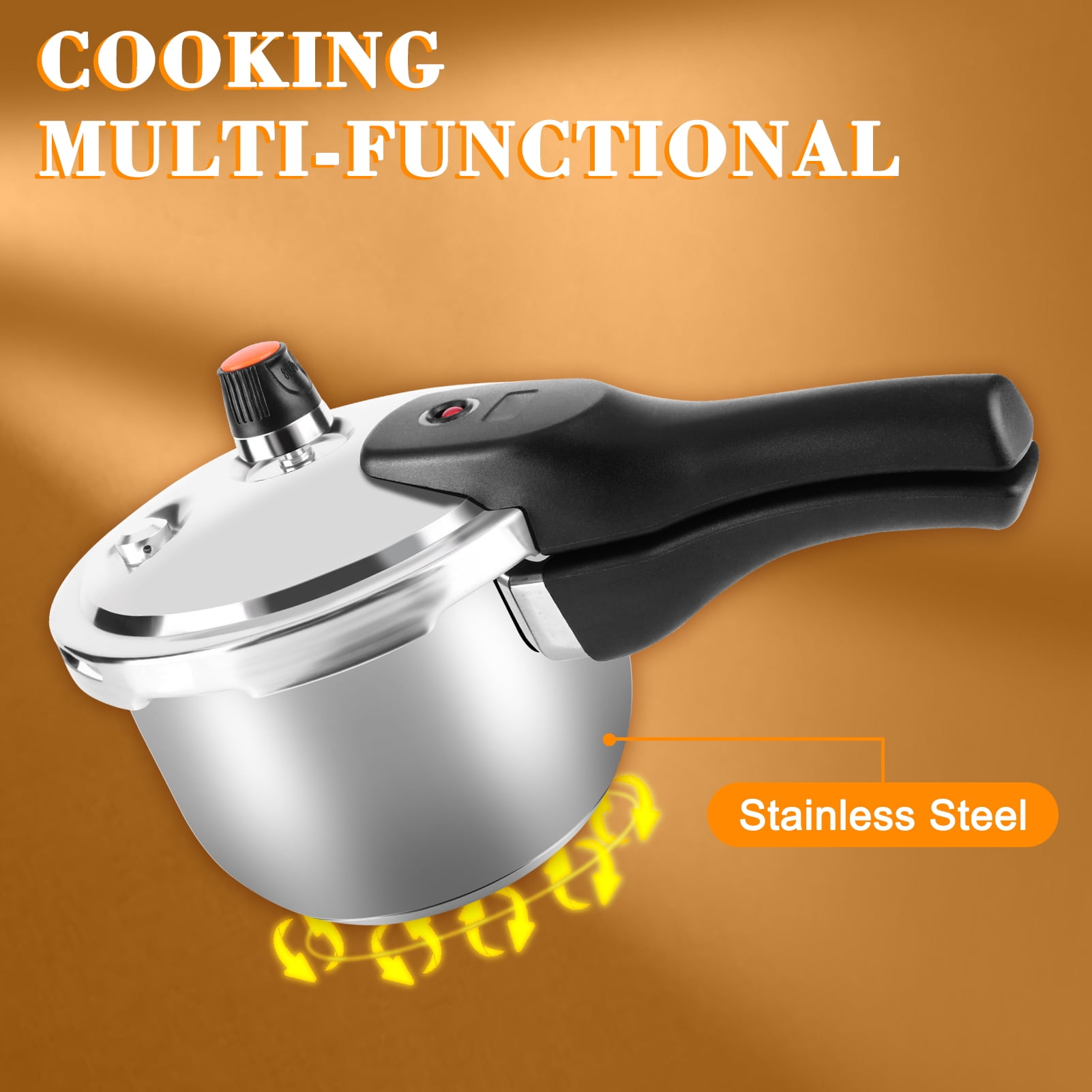 Stainless Steel Pressure Cooker, 2L Stainless Steel Pressure Cooker Cooking Various Foods For Induction Cooker