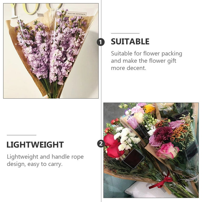 50pcs Kraft Paper Flower Bags Rose Florist Wrapping Bag Flower Packaging Paper Walmart