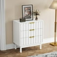 thumbnail image 6 of RoyalCraft 3 Drawer Nightstand Set of 2, Modern Fluted Chest of Drawers, Wooden Storage Night Stand Side Table with Chic Edge Pull, Perfect for Bedroom, Living Room, Entryway, White, 6 of 10