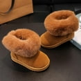 thumbnail image 6 of Children's Snow Boots for Toddlers and Kids, Winter Warm Waterproof Anti-slip Fleece Lined Short Boots, Solid Color Fuzzy Warm Thermal Boots with Artificial Leather Upper for Girls and Boys, 6 of 7