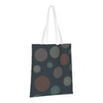 thumbnail image 3 of YFYANG Reusable Cotton Canvas Tote Shopping Bag, Grey Line Circle Pattern Washable Portable Grocery Bag for Daily Travel, 3 of 6