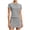 Gray, variant on Womens Contrast Piping Tennis Two Piece Outfit Short Sleeve Crew Neck Top and Elastic Waist Skort with Built In Shorts Athletic Matching Set for Golf and Sports Activities