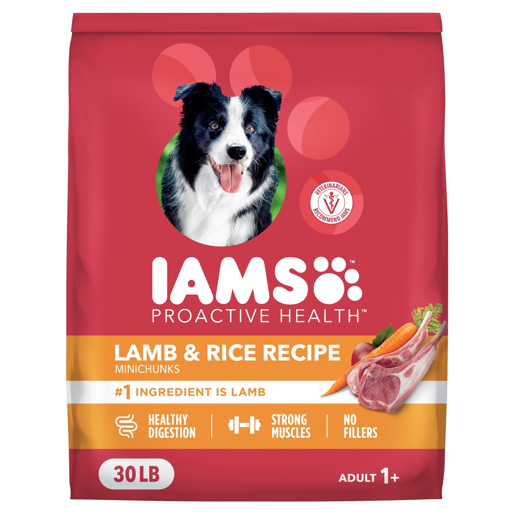 Iams Proactive Health Minichunks Dry Dog Food with Real Lamb & Rice, 30 lb. Bag