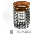 thumbnail image 6 of Exlonjet Nesting End Table with Storage, Side Tables Wire Basket Table with Lid 3 Set, Round End Table with Removeable Top and Steel Frame for Living Room, Bedroom, Office, Rustic, 6 of 7