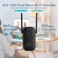 thumbnail image 4 of Extensor de alcance Wifi-1200mbps repetidor Wifi amplificador de señal inalámbrica 2,4 & 5ghz de doble banda Wifi extensor con 2 puerto Gigabit Ethernet, modo Ap y router, Afortunado Sencillez, 4 of 5