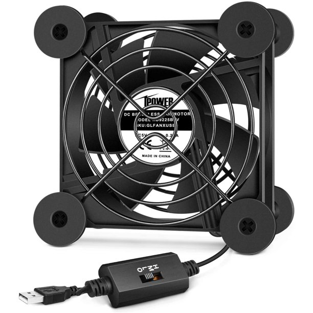iPower 92mm USB Fan with Speed Controller for Plant Stand Shelf