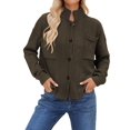 thumbnail image 3 of Womens Sweater Cardigan Long Sleeve Fall Button Down Knit Tops with Pockets Casual Loose Coats Jackets Green XL, 3 of 8