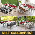 thumbnail image 5 of Red Snowman Christmas Table Cloths for 8 Foot Rectangle Tables, Winter Xmas Tree Snowflake Patio Waterproof Elastic Fitted Tablecloths, Washable Rectangular Table Cover for Camping, 5 of 8