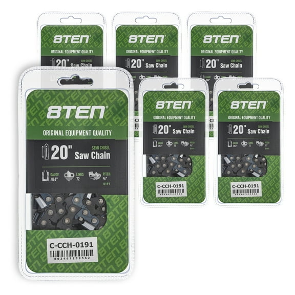 Semi Chisel Chainsaw Chain 20 inch .063 3/8 72DL for Stihl Husqvarna 6 Pack 810-CCC2313H