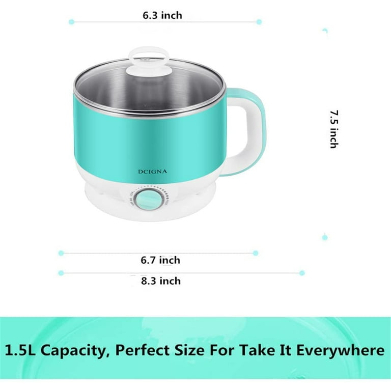 1.5L Electric Cooker Hot Pot Egg Cooker SUS 304 Stainless Steel