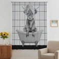 thumbnail image 2 of Grey Yak Sheer Curtains 45 Inches Long, Bathtub Country Gray Vintage Art Light Filering Curtains, Breathable Simi Curtain Privacy Drapes for Kitchen Bathroom Lightweight Small Window Treatment, 2 of 9