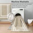 thumbnail image 2 of Washable Skid-Resistant Runner Rug, Border, Beige and White, 30" x 144", 2 of 9