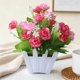 thumbnail image 4 of Arreglo floral artificial de plástico para interiores con pequeñas plantas en maceta, múltiples colores, decorativo para hogar, oficina y escritorio., 4 of 6