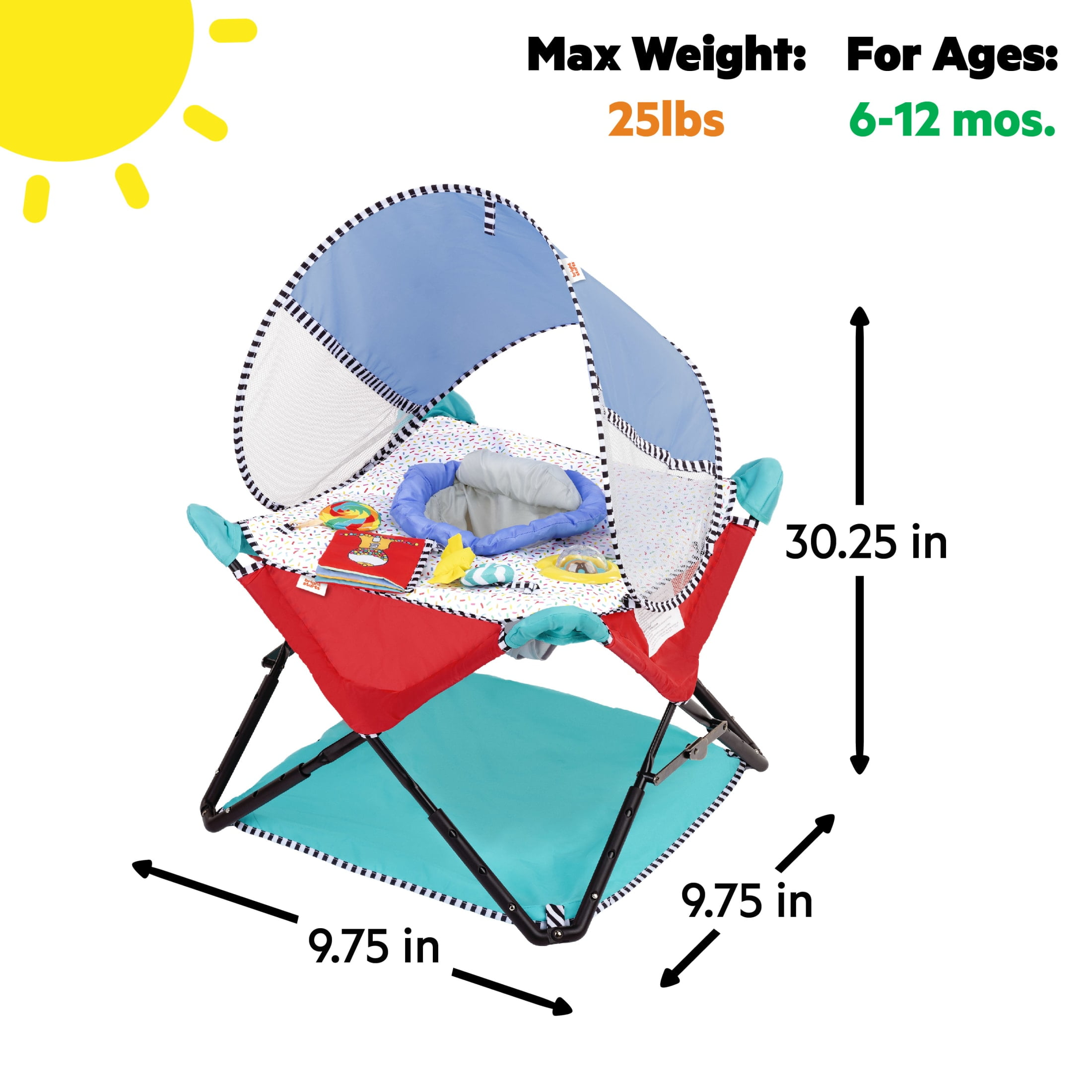 Bright Starts Pop 'N Jump Portable Activity Jumper, Sweet Treats, Infant -  Walmart.com
