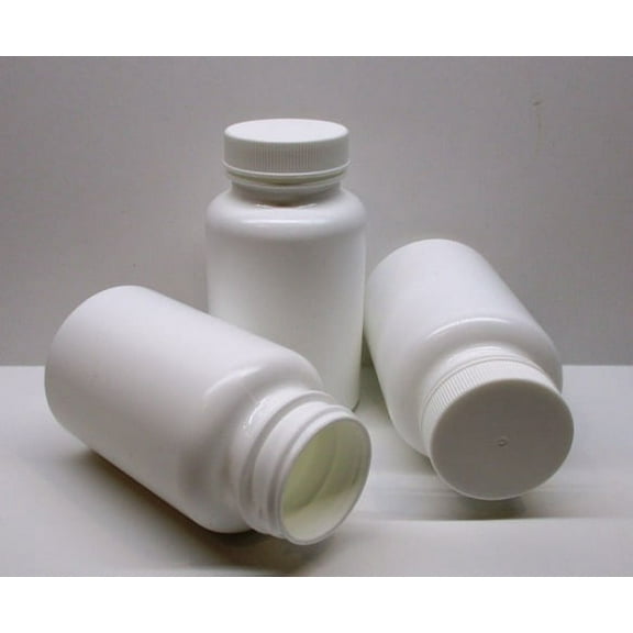 Medicine Bottles and Caps-White HDPE Plastic Packer 150 cc 5 Ounce 100 Case Pack Pharmaceutical Grade