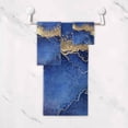thumbnail image 4 of Coolnut 3 PCS Towel Blue Marble Texture Cotton Bath Towel Set (1 Bath Towel, 1 Hand Towel, 1 Washcloth) for Bathroom, Super Soft and Quick Dry Towels, 4 of 6