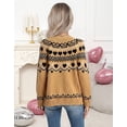 thumbnail image 3 of Cogild Cardigan Sweaters for Women Heart Pattern Knit, Crew Neck Long Sleeve, 3 of 11