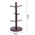 thumbnail image 4 of SkyAuks Coffee Mug Tree Desk Jewelry Organizer - 6 Hooks Mug Holder Tree,Wooden Coffee Cup Holder - Mug Tree Rack Stand Office Desk Accessories Ideal for Countertop Standard Use, Natural, 4 of 5