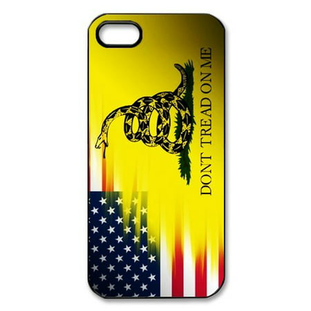 Ganma Ganma Don't Tread On Me Best Flag and Snake Black Plastic Cell Phone Cases Case For iPhone 6 PLUS / 6S PLUS (5.5 in), Case For iPhone 5s (Best Mobile Phone Of The Year)