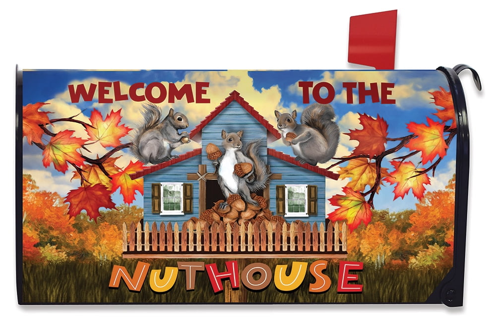 Nuthouse Fall Magnetic Mailbox Cover Welcome Autumn Standard Briarwood Lane