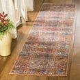 thumbnail image 2 of SAFAVIEH Vintage Persian Lucinda Geometric Polyester Area Rug, Aqua/Orange, 4' x 6', 2 of 6