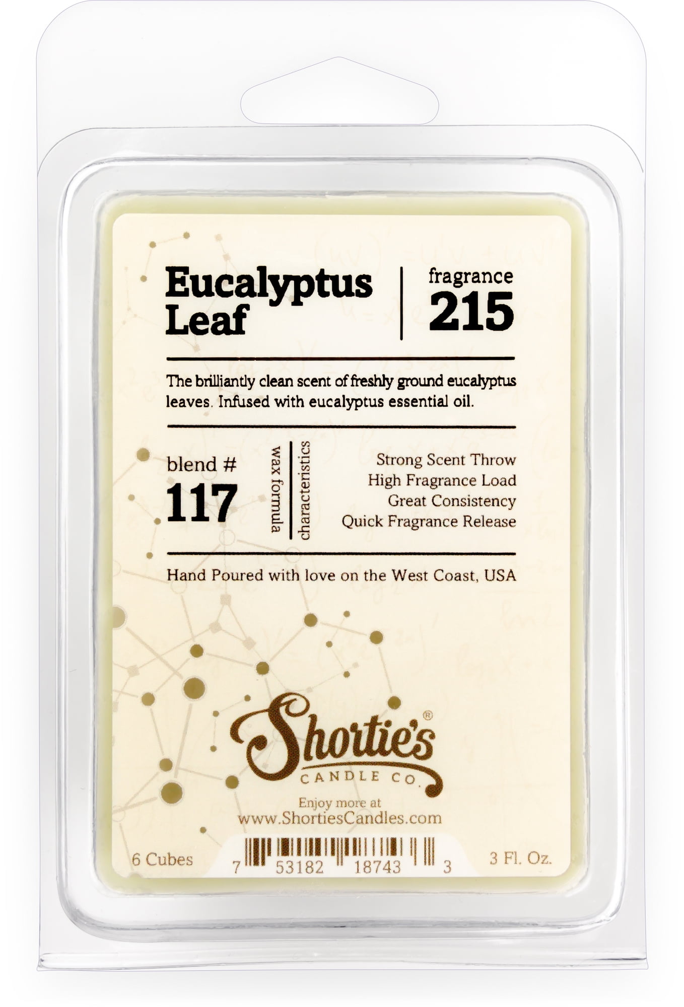 Eucalypt Leaf Wax Melts - Highly Scented + Essential & Natural Oils - Shortie's Candle Company