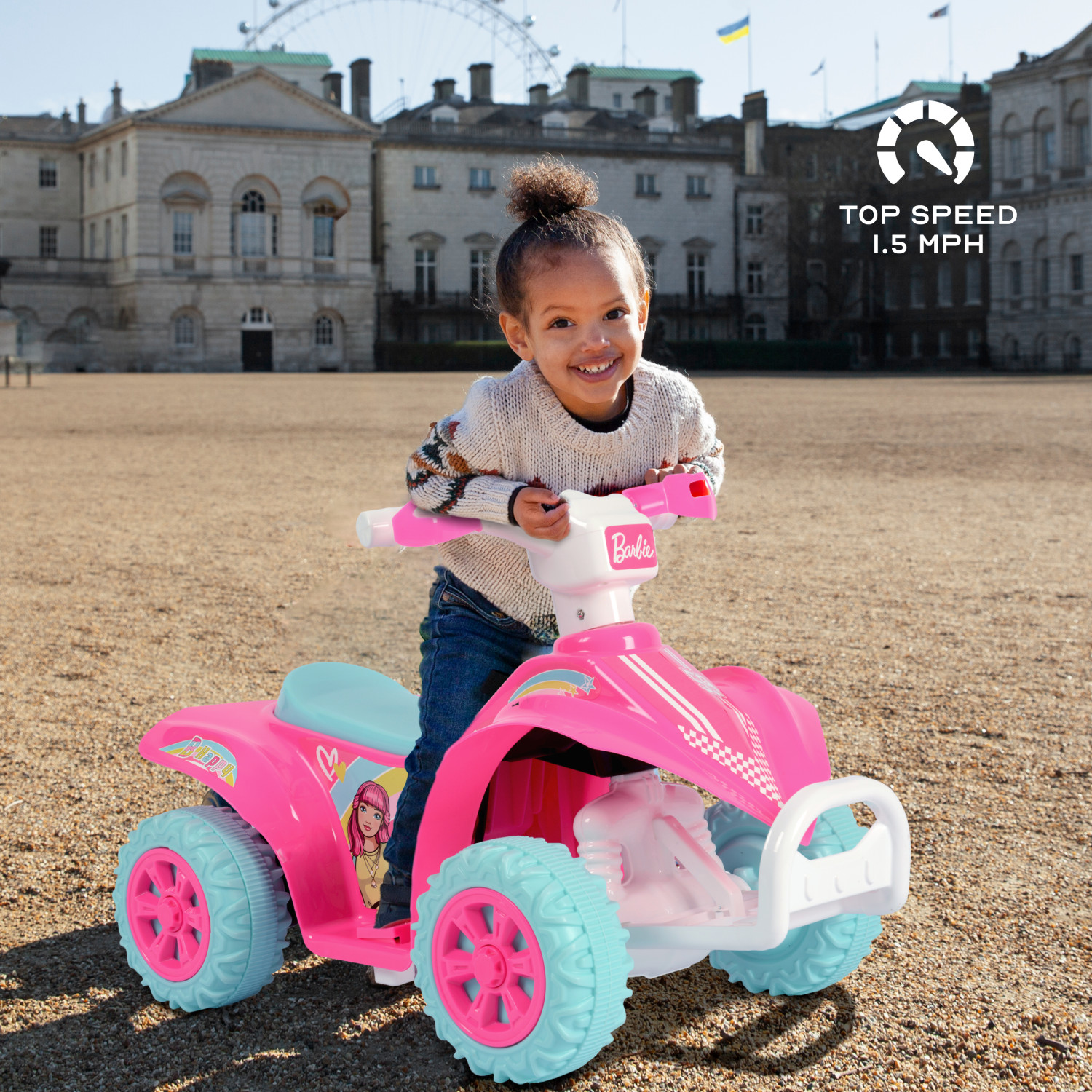 Licensed Barbie 6V Battery Powered Ride on ATV for Kids Ages 2-5 Years Old, Pink - image 2 of 13