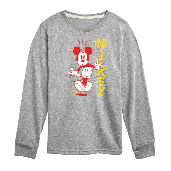 Disney - Mickey & Friends - Surprised Mickey - Glitch Name - Toddler And Youth Long Sleeve Graphic T-Shirt