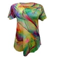 thumbnail image 4 of Pompotops T-Shirt à Manches Courtes Imprimé Col Rond Tendance Été pour Femmes Hauts Décontractés Amples, 4 of 7