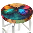 thumbnail image 3 of Disketp Vibrant Rainbow Butterfly A Funda Redonda para Taburete, Funda de Cojín para Silla de Bar Suave y Elástica-14 inch, 3 of 7