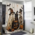 thumbnail image 4 of Vintage Halloween Shower Curtain - Water Repellent Fabric Shower Curtains Washable, Funny Ghost Black Cat Skull Decorative Polyester Cloth Bathroom Curtains Modern Bath Decor 36"x72", 4 of 8