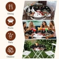 thumbnail image 7 of Black Christmas Snowman Round Tablecloth, Fitted Table Cover with Elastic for 55"-60" Round Tables, Xmas Snowflake Elk Tree Balls Table Cloth Outdoor Indoor Dinning Party Waterproof Tablecloths, 7 of 7