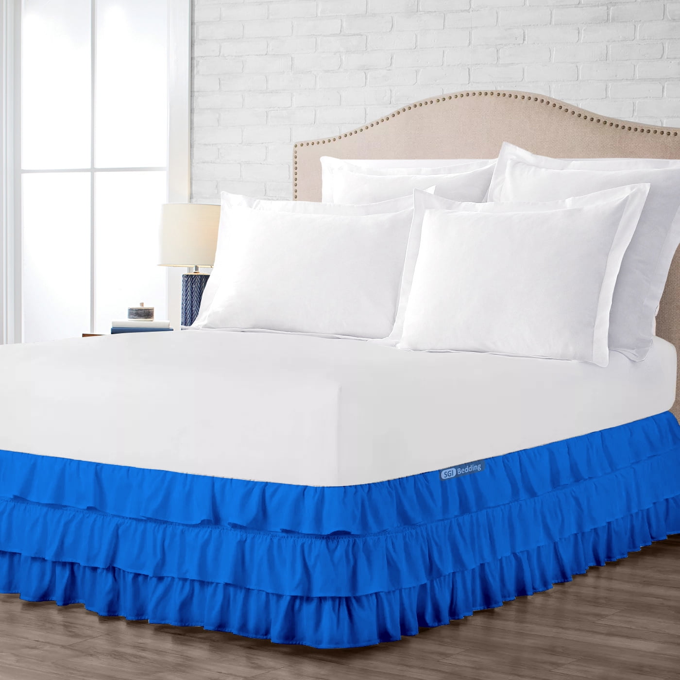 Olympic Queen Size 1 PC Bed Skirt High Deep Pocket Egyptian Cotton Solid Colors 
