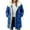 Blue, variant on Solid Color Hooded Coat Long Sleeve Double Fleece Slim Fit Elegant Zip Up Jacket With Faux Trim Outerwear For Casual Winter