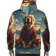 thumbnail image 7 of Honeii Meditating Golden Retriever Pattern Mens Hoodies Men's Loose Sleeve Sweatshirt,Pullover Hooded Sweatshirt for Men,Essentials Hoodie-3X-Large, 7 of 7