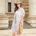 thumbnail image 2 of joogoo Women's Pink Rose Flowers Beach Cover Up Kimono Swimsuit Summer Cardigan Swimwear S, 2 of 6
