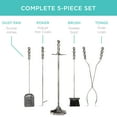 thumbnail image 2 of Best Choice Products 5-Piece Fireplace and Firepit Iron Tool Set w/ Tongs, Poker, Broom, Shovel, Stand - Pewter, 2 of 7