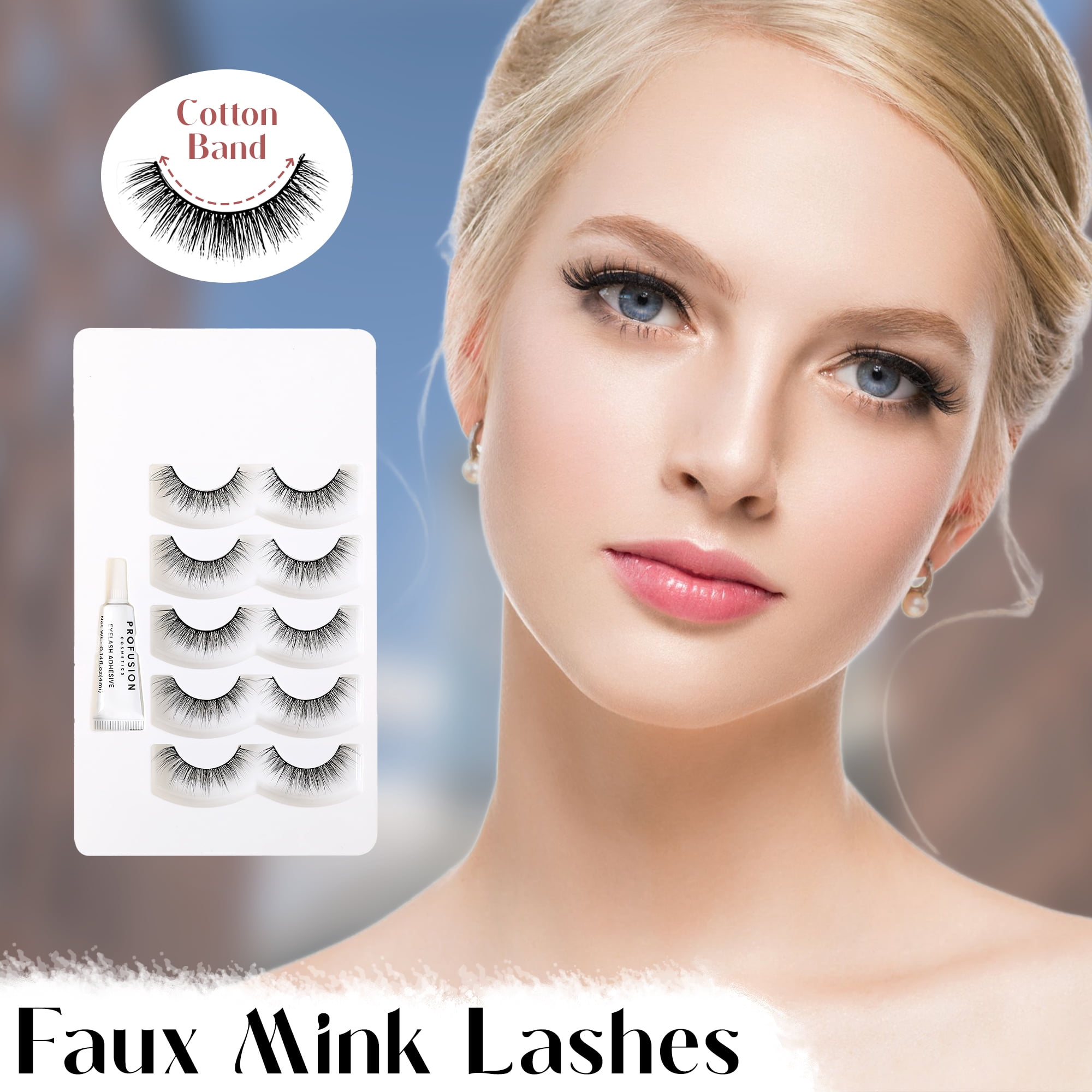 (3 pack) Profusion Cosmetics Iconic 3D Faux Mink Lashes, 5 Pairs Reusable Eyelashes with Adhesive for Natural to Dramatic Style, Lightweight & Cruelty-Free Set, Oh Darling