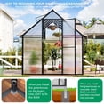 thumbnail image 5 of JULY'S SONG 12'x6' Outdoor Greenhouse Kit, Polycarbonate Green House for Outside w/Vent Window, Aluminum Heavy Duty Green Houses with Reinforce Connector, Lockable Walk In Greenhouses for Patio, 5 of 9