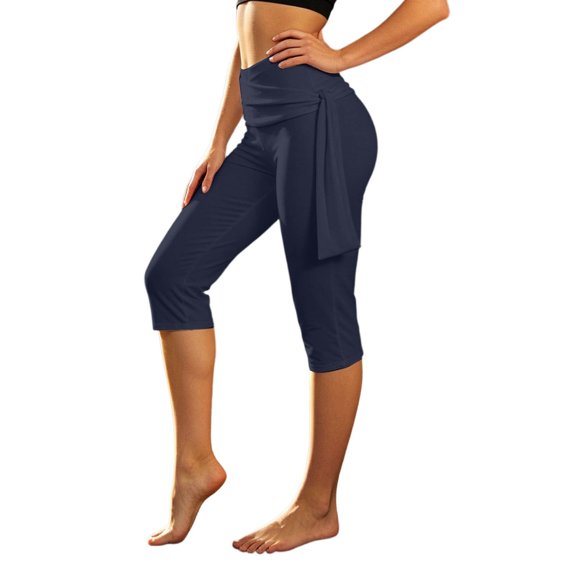 GPOECD Womens Stretch Waistband Shorts 7 Inch Inseam Casual Legged Pants Comfortable Everyday Wear elastic waist shorts women Navy,M