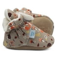 thumbnail image 4 of Dotty Fish Soft Cotton Baby Booties - Non-Slip, Warm Fleece Lined - Woodland, 0-6 Months, 4 of 6