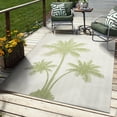 thumbnail image 2 of Laddha Home Designs 7.75' x 9.75' Green and Beige Palm Rectangular Outdoor Area Throw Rug, 2 of 6